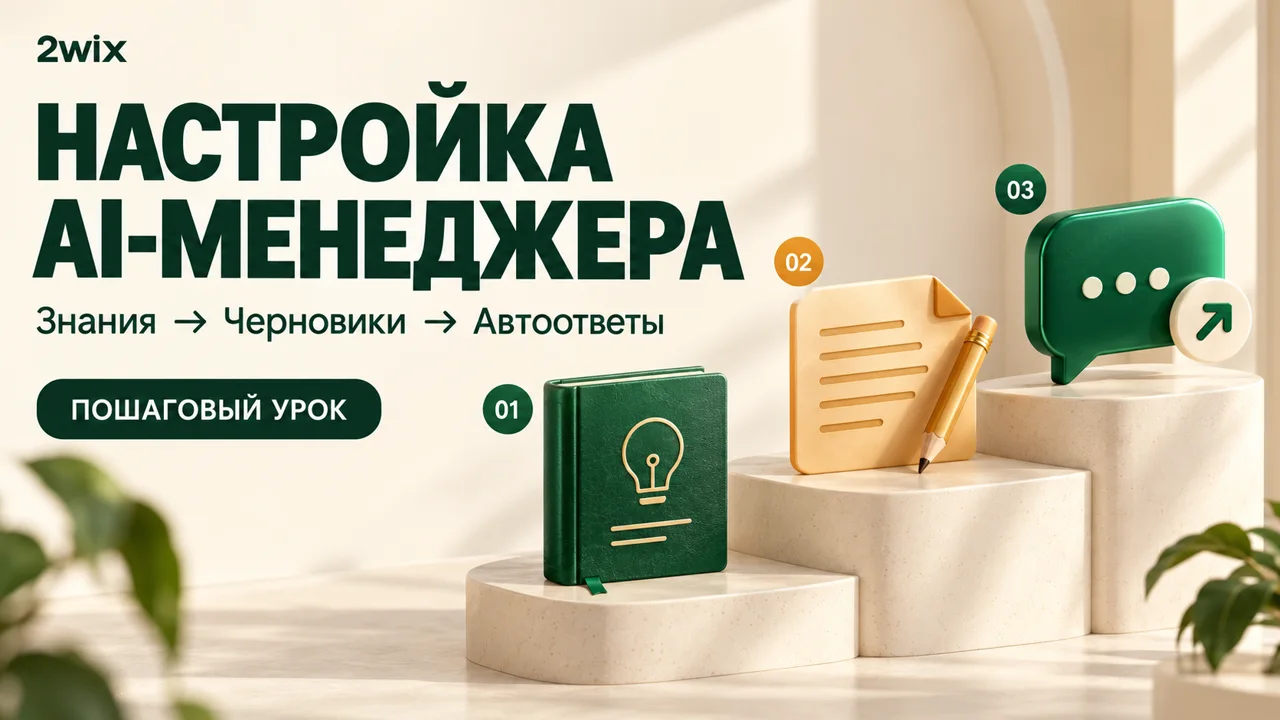 Настройка AI-менеджера: знания, черновики и автоответы